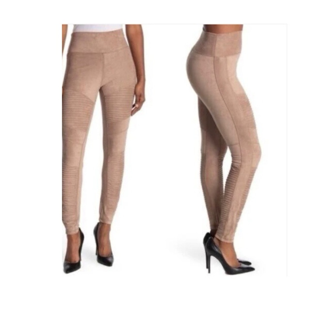 Bagatelle Collection Faux Suede Moto Leggings In Mushroom NWT
